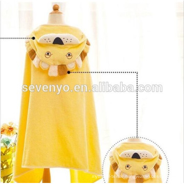 Boys or Girls Hooded Bath Towel 100% Cotton use for Bath, Beach, Pool(cute Lion-L)